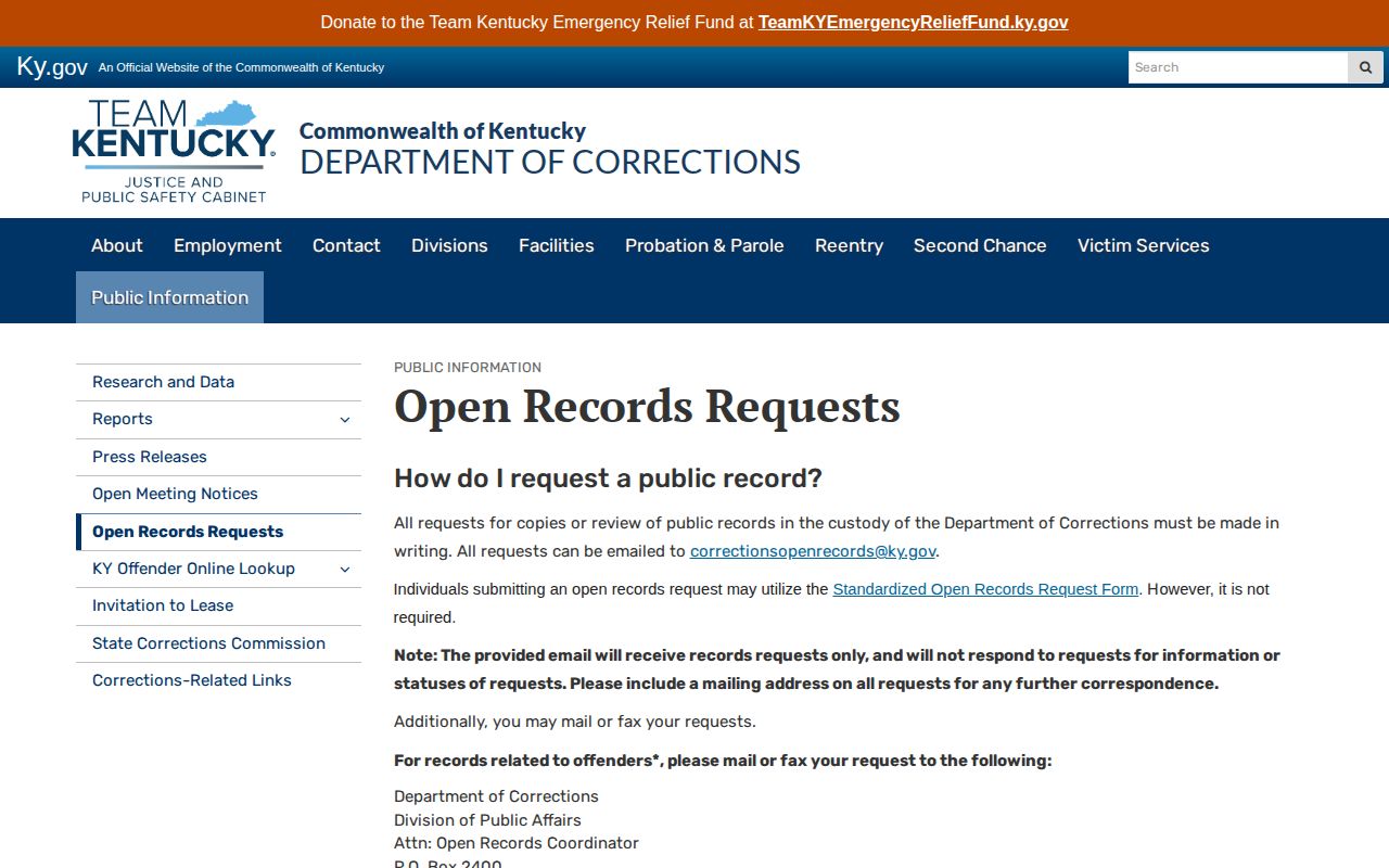 Marion County released inmate mugshot and KDOC photo request channel