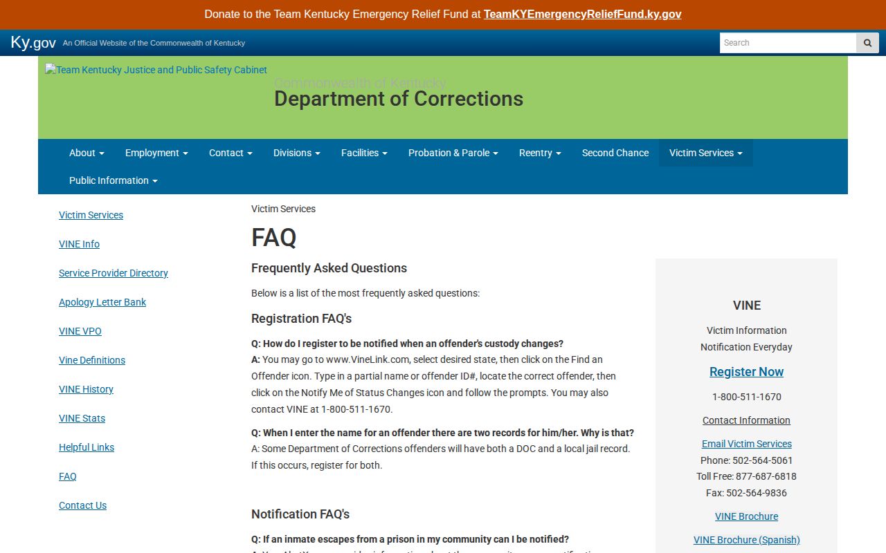 Marion County VINE dual jail and DOC record instructions