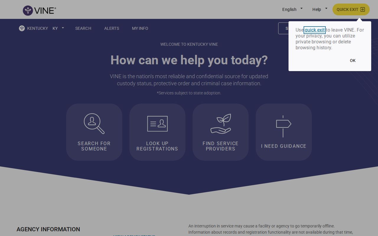 Marion County released inmate VINE search